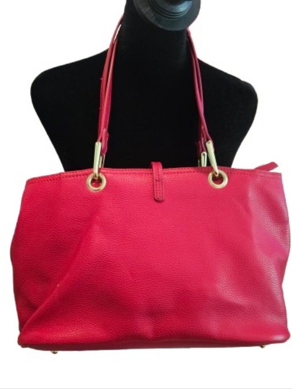 Kenneth Cole Reaction Red Leather Shoulder Tote - Picture 4 of 16